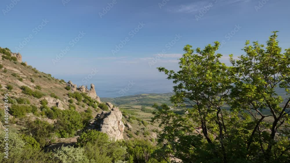 Time Lapse. The movement of clouds in the spring in the mountains of the Crimea peninsula. Time Lapse. The movement of clouds in the spring in the mountains of the Crimea peninsula.