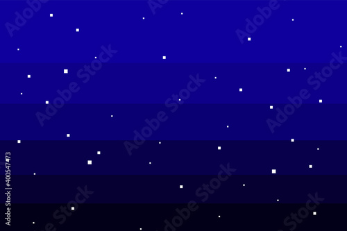 Pixel 80s Retro Wave Sci-Fi Background with Sunrise or Sunset. Pixel art 8bit