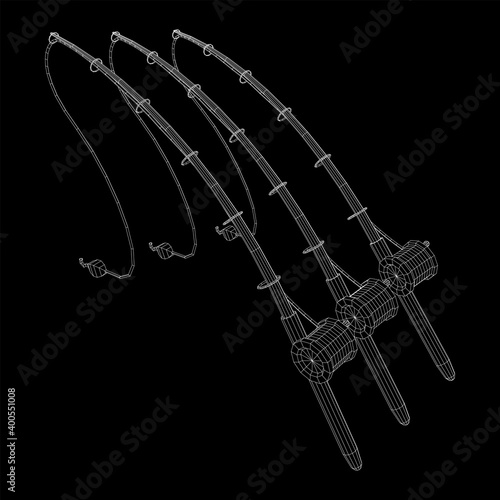 Fishing rod with line sinker and hook