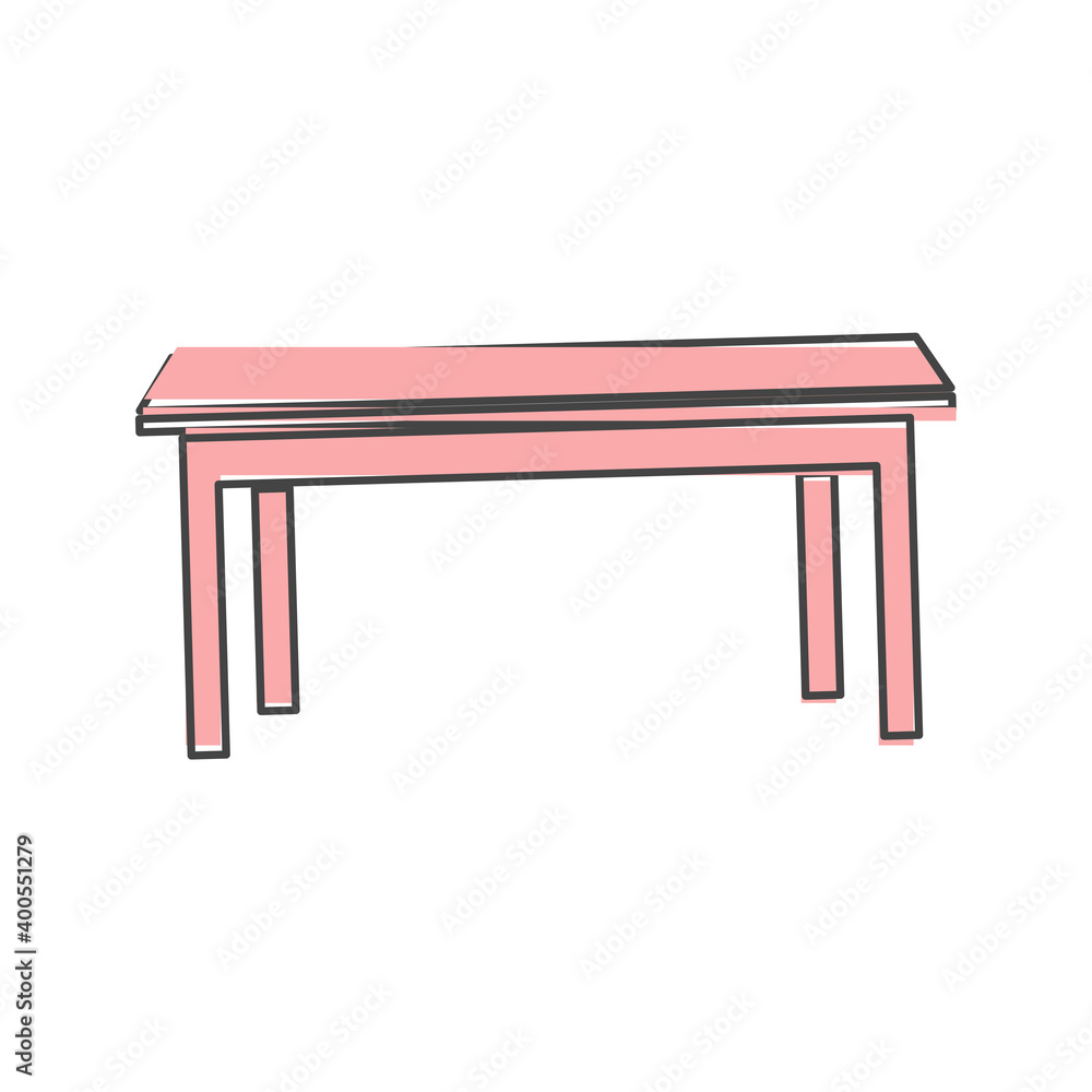 Dining table icon on cartoon style on white isolated background. Dining table icon on cartoon style on white isolated background.