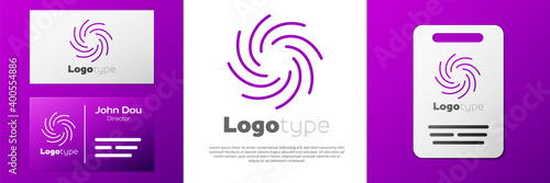 Logotype Tornado icon isolated on white background. Cyclone, whirlwind, storm funnel, hurricane wind or twister weather icon. Logo design template element. Vector.