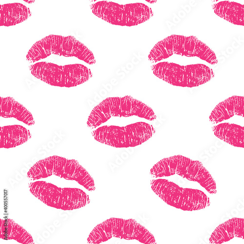 Vector seamless pattern background. Lips print on wrapping paper and cloth. World Kissing Day  Valentine s Day