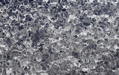 Foto macro shot of melting  snow, ice texture