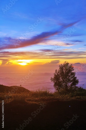The dawn light on Mount Lawu, Indonesia