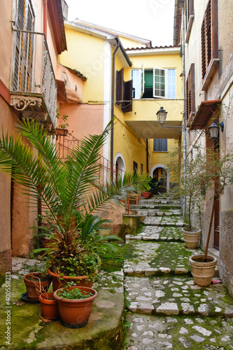 Fototapeta Naklejka Na Ścianę i Meble -  An alley in Pietravairano, a village in the province of Caserta, Italy.