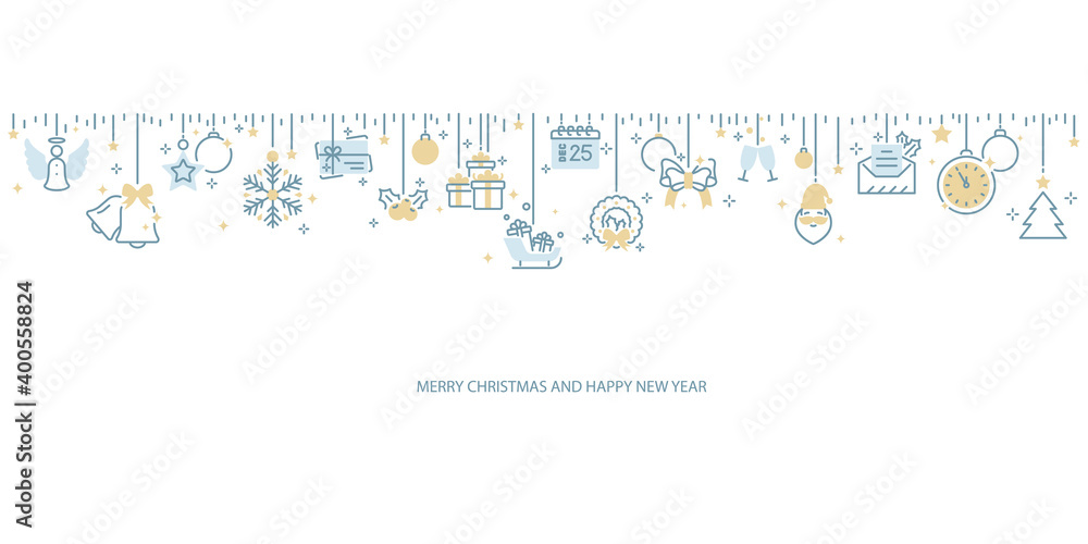 Fototapeta premium Christmas and Happy New Year vector design