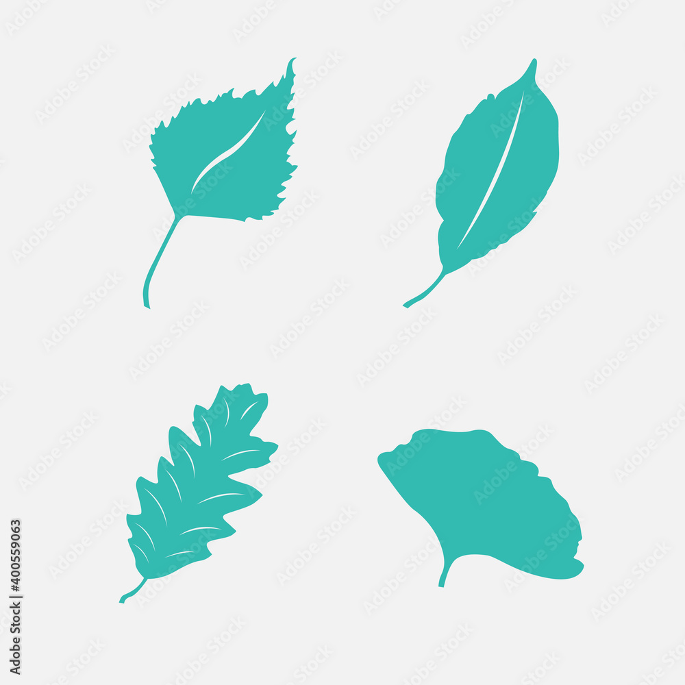 icon design template, with designs of various shapes of leaves