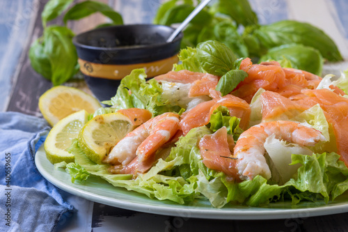 salmon and prawn salad