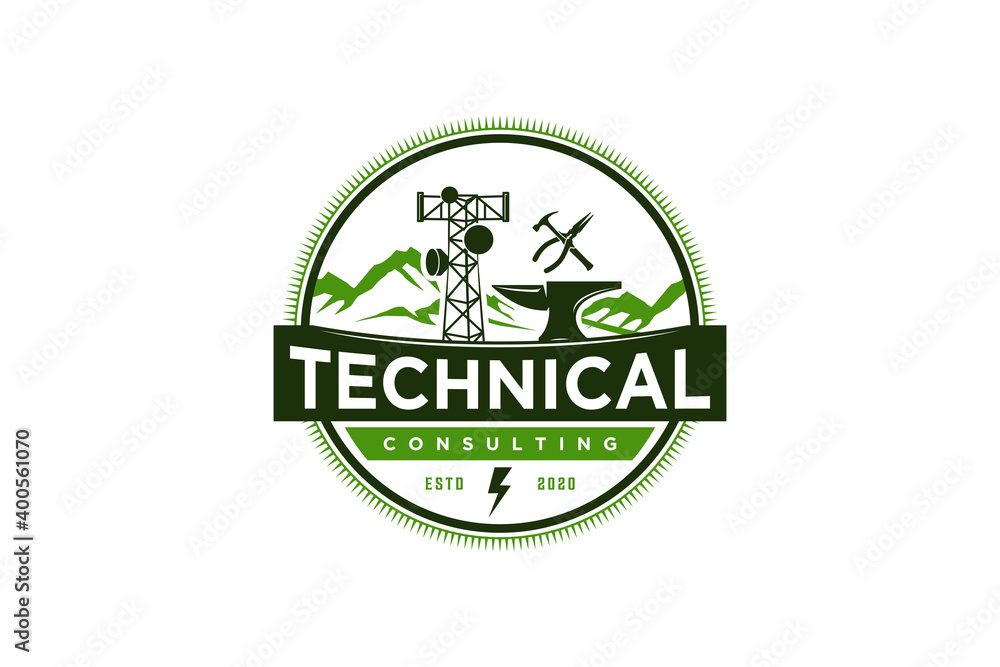 Iron Anvil logo. technical electrical design element. industrial blacksmith forging icon. Iron Anvil logo. technical electrical design element. industrial blacksmith forging icon.