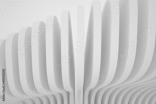 Fototapeta Naklejka Na Ścianę i Meble -  Minimalist organic abstract background. Natural black and white cyberpunk structure. Three-dimensional render visualization of microscopic shapes.