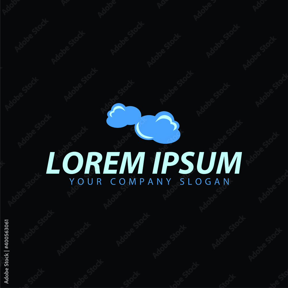 Obraz premium Blue cloud logo template vector symbol