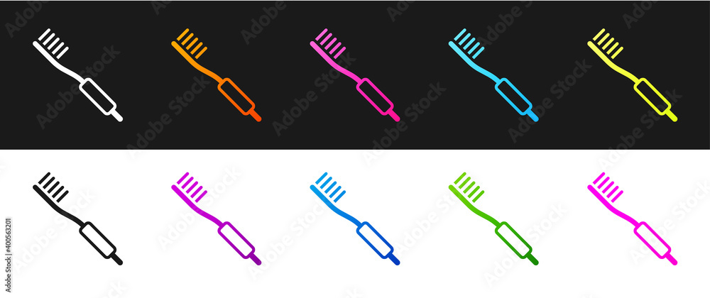 Set Toothbrush icon isolated on black and white background. Vector. Set Toothbrush icon isolated on black and white background. Vector.