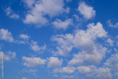 Blue sky with white clouds in the day, Nature background
