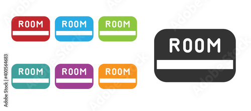 Wallpaper Mural Black Hotel key card from the room icon isolated on white background. Access control. Touch sensor. System safety, protection. Set icons colorful. Vector. Torontodigital.ca