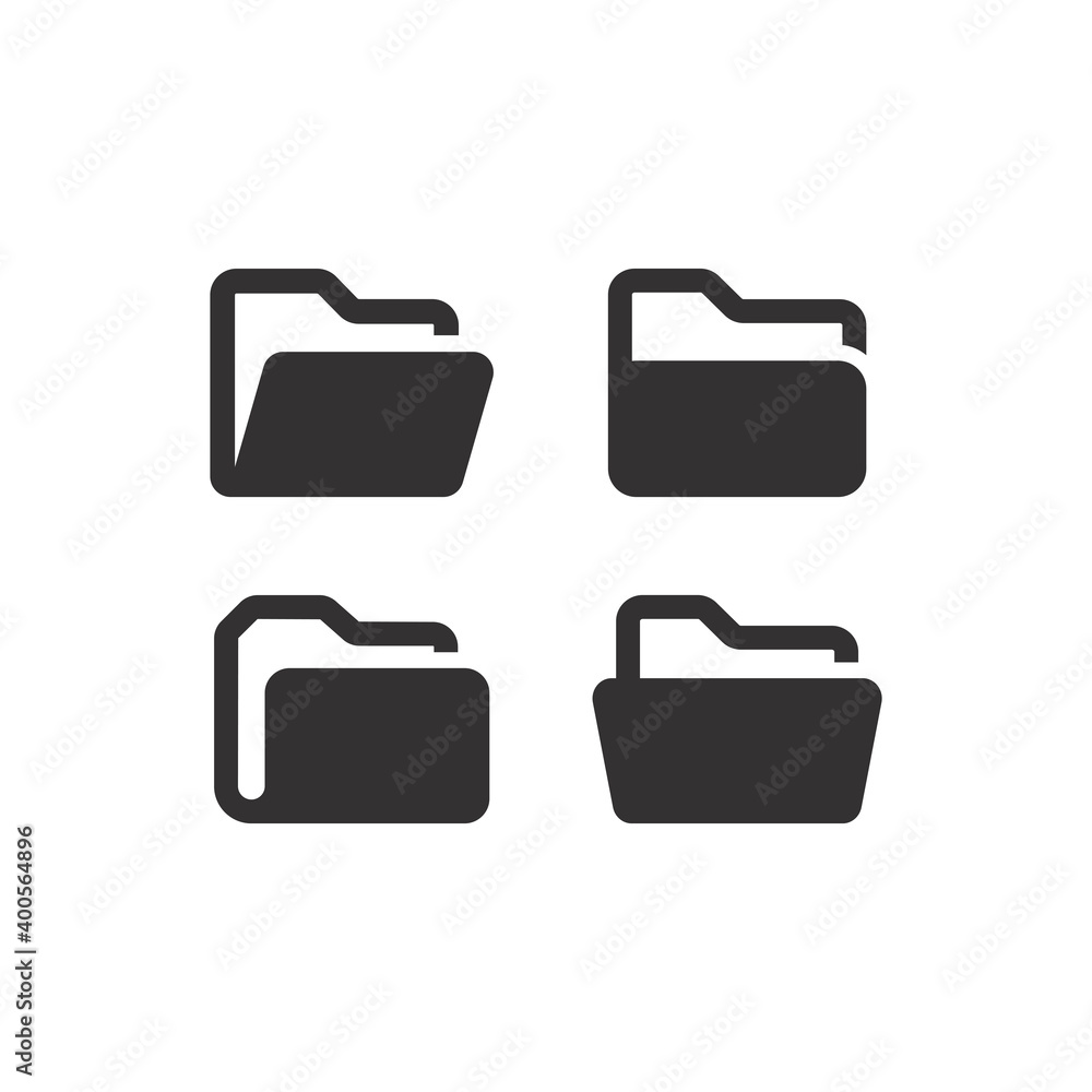 Folder or file black vector icon set. Web document glyph symbol. Folder or file black vector icon set. Web document glyph symbol.