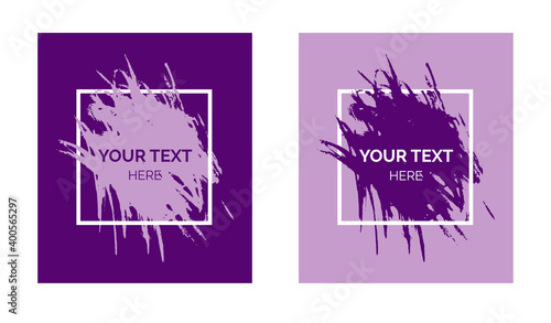 Watercolor Purple And Violet Stroke Banners For Social Media.