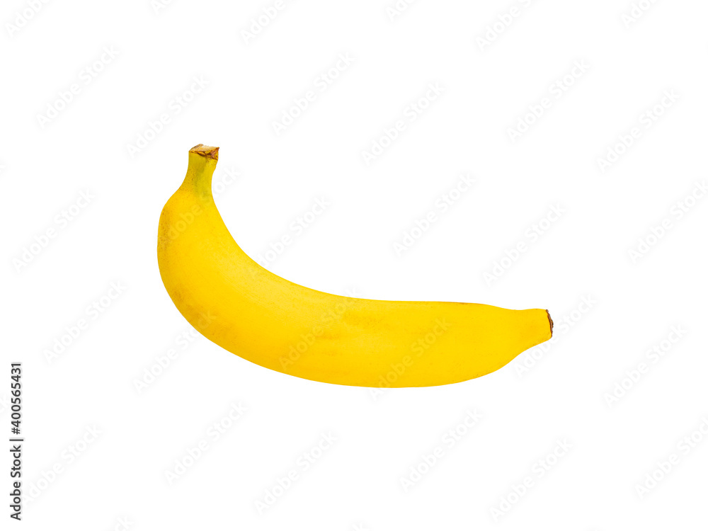 isolated of  golden banana a vivid yellow color sweet fruit for food and dessert ingredient with clipping path on white background