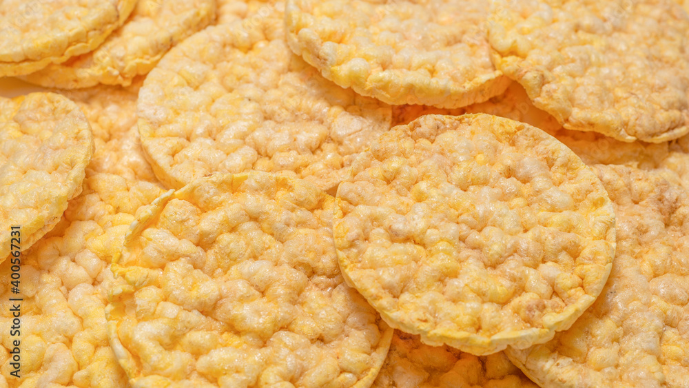 Rice wafers background, top view. Rice wafers background, top view.