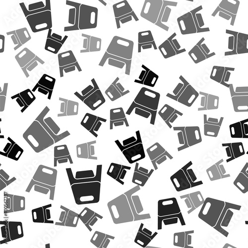 Black Baby potty icon isolated seamless pattern on white background. Chamber pot. Vector.
