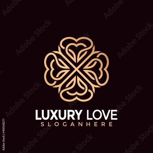 Luxury Love Flower Fashion Modern Logo Icon Design Vector Illustration