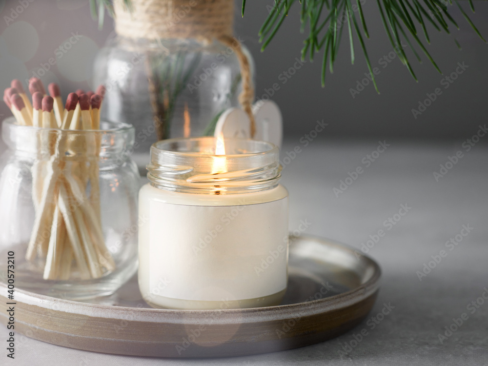 Orange candles with birch decorations Orange candles with birch decorations