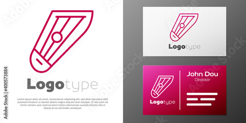 Logotype line Musical instrument kankles icon isolated on white background. Logo design template element. Vector.