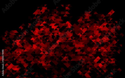Dark Red vector backdrop with lines  triangles.