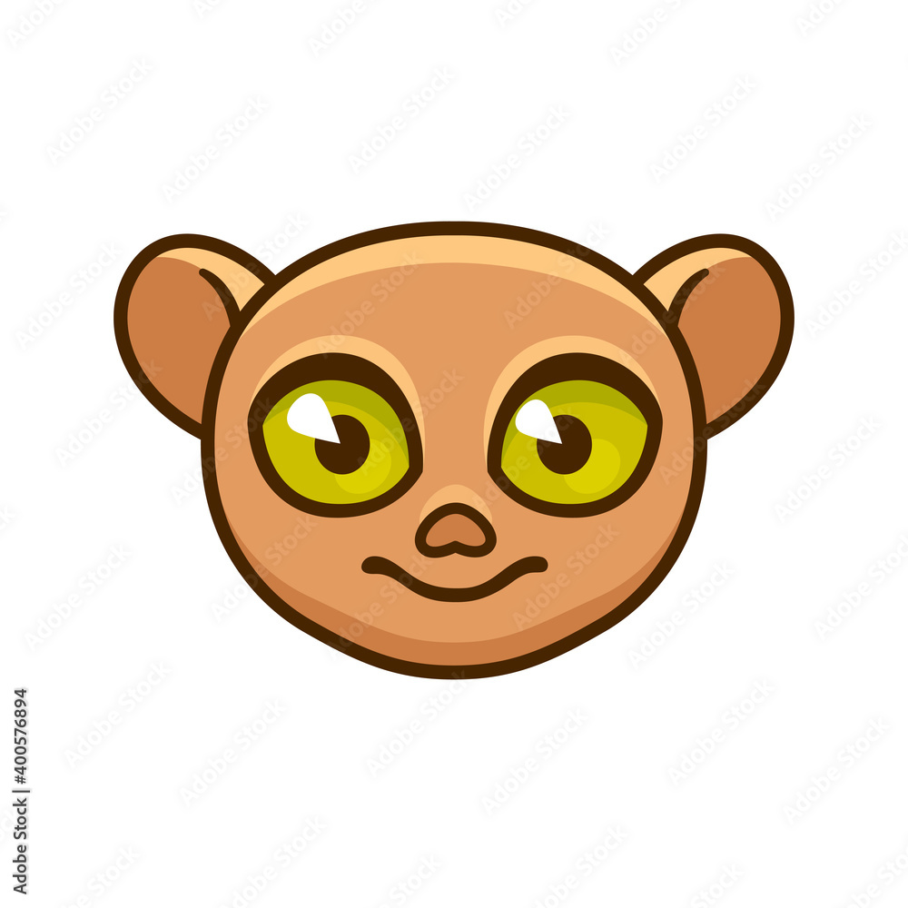 Cute cartoon tarsier face Cute cartoon tarsier face