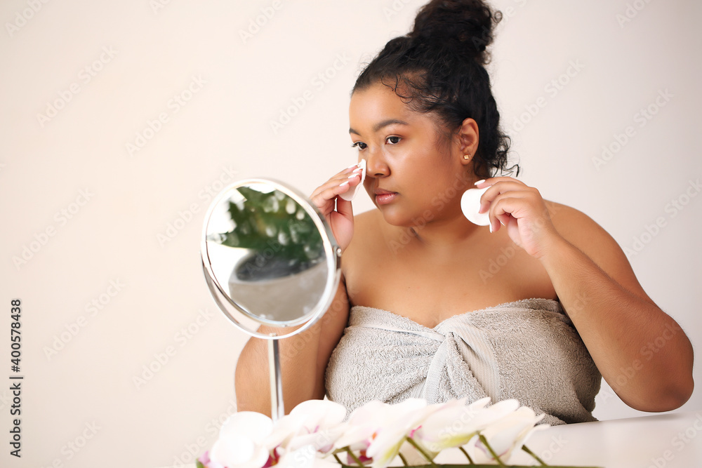 African american skincare models portrait. Young girl African american skincare models portrait. Young girl