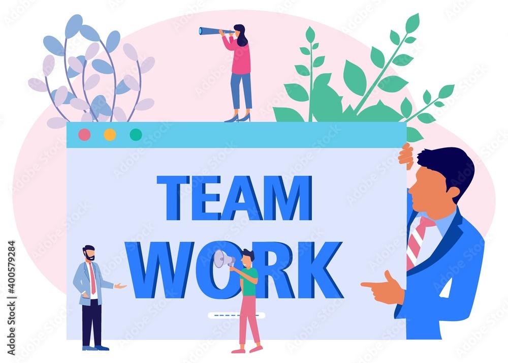 Illustration vector graphic cartoon character of team work