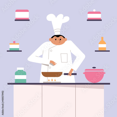 Cook chef restaurant gourmet cooking kitchen character