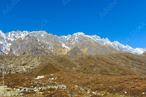 High-altitude steppe in the foothills of the Himalayas