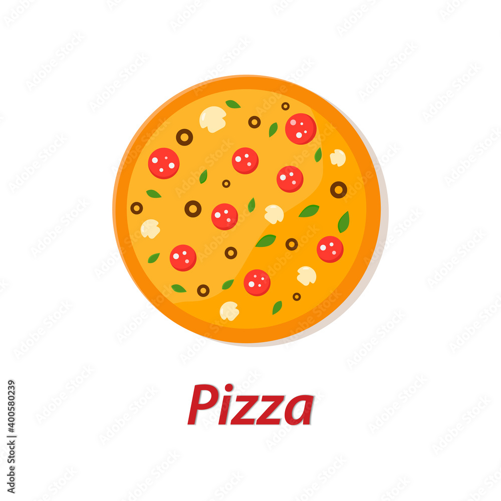 Pizza Slice Icon isolated on white background. Pizza Slice Icon isolated on white background.