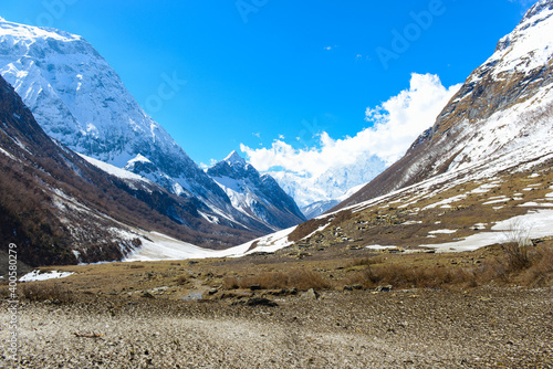 Mountain valley in the area of Mount Manaslu, Himalayas