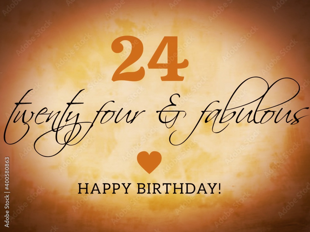 Obraz premium Retro happy birthday card illustration