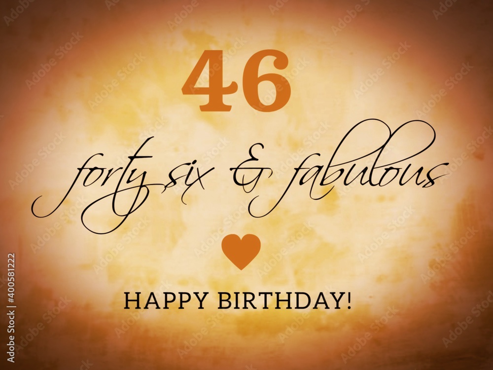 Obraz premium Retro happy birthday card illustration