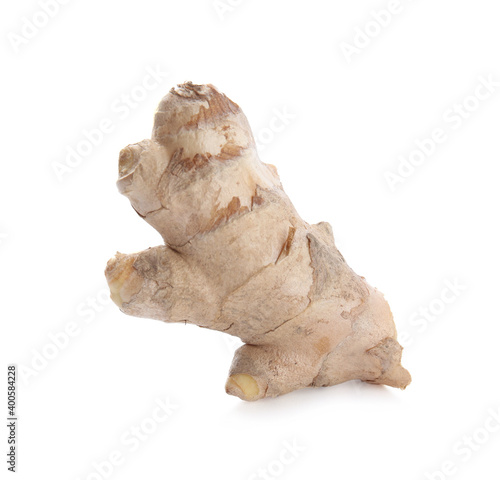 Whole fresh ginger root isolated on white