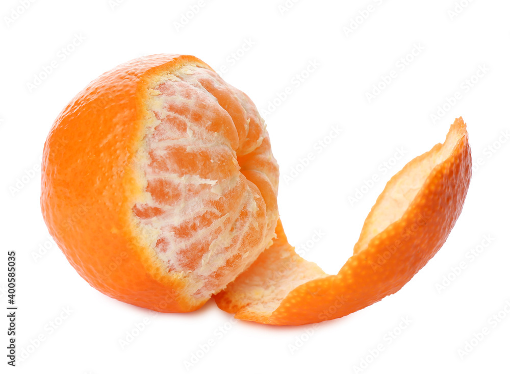 Fresh ripe tangerine isolated on white. Citrus fruit Fresh ripe tangerine isolated on white. Citrus fruit