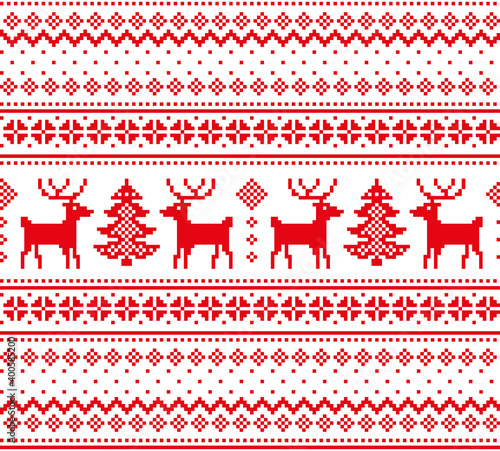 New Year's Christmas pattern pixel vector illustration