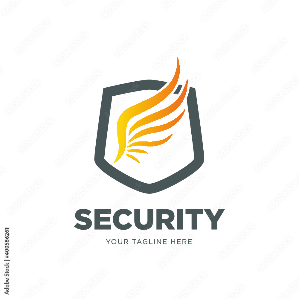 Shield with wing logo template Shield with wing logo template