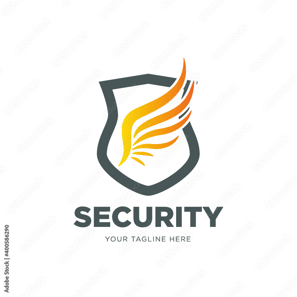 Fototapeta premium Shield with wing logo template 