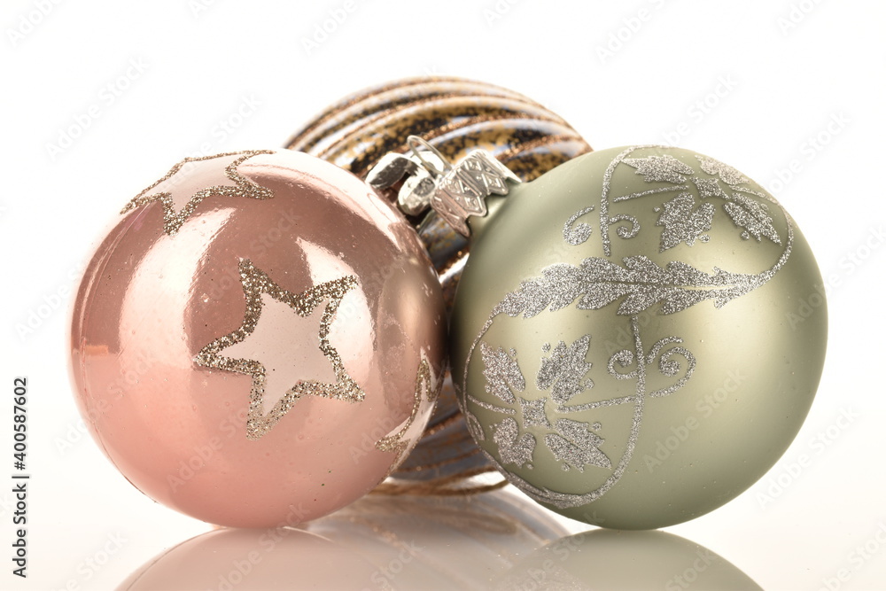 Christmas toys, close-up, isolated on white. Christmas toys, close-up, isolated on white.