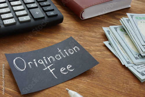 Origination Fee is shown on the business photo using the text