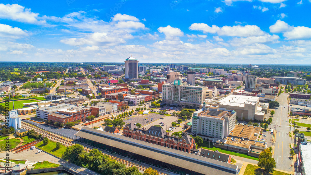 Obraz premium Montgomery, Alabama, USA Downtown Drone Skyline Aerial