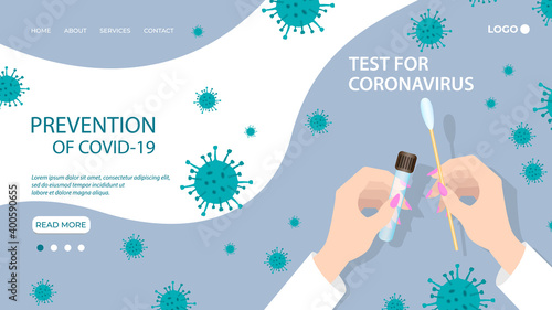 Testing for coronavirus.Call for compliance with security measures in the context of the epidemic.Protection against coronavirus and flu.The template of the landing page.
