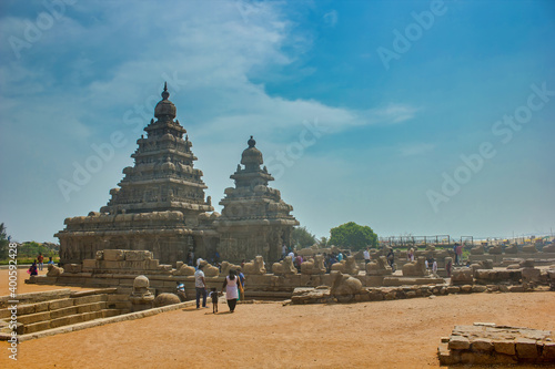 Chennai  South India - October 28  2018  Mamallapuram or Mahabalipuram is located between Bay of Bengal and Great Salt Lake  in south Indian state of Tamil Nadu built by the Pallava dynasty