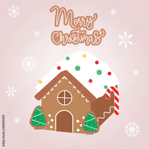 Merry Christmas Gingerbread House with xmas decoration © mid0ri