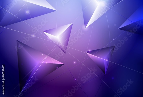 Dark Purple, Pink vector abstract polygonal template.