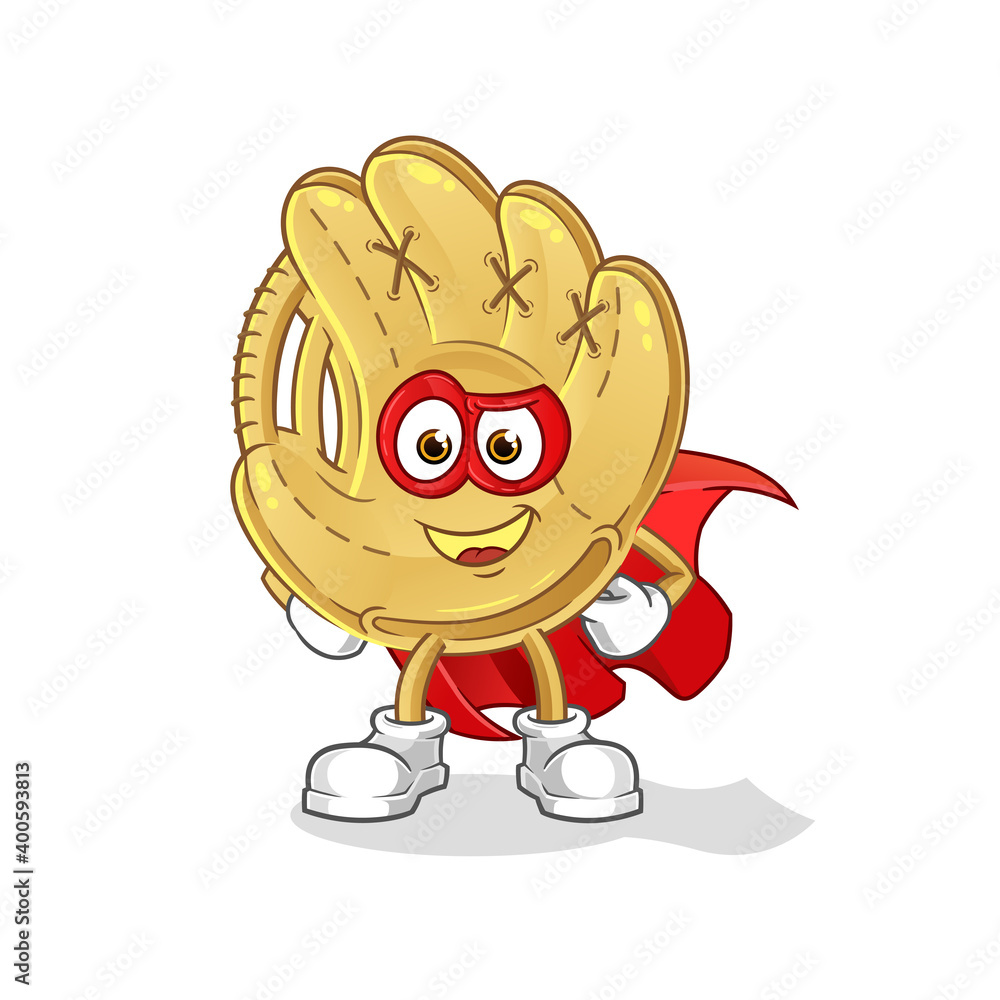 baseball glove heroes vector. cartoon character