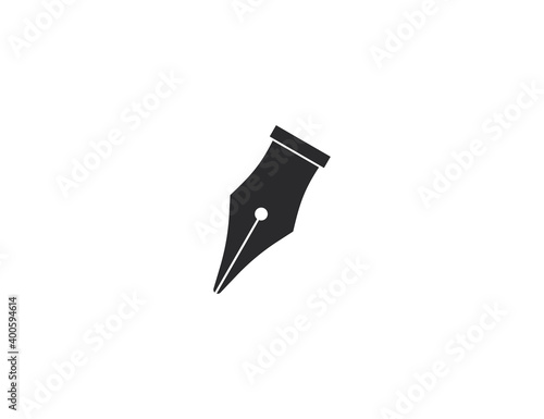 Fountain pen nib, signature icon. Vector illustration.